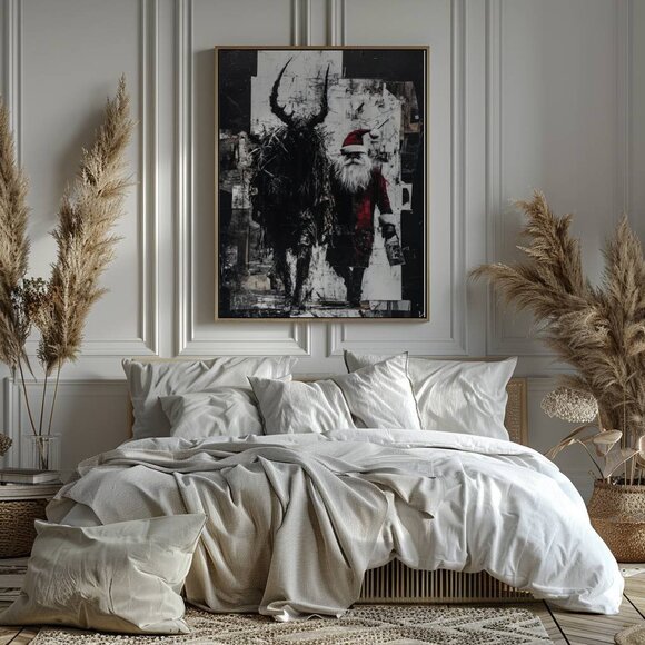 8.5x11 Crayon-Style Krampus Christmas Artwork | Creepy Cute Art Print - Picture 8 of 8